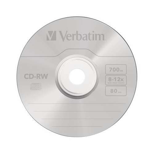 VERBATIM CD-RW-Disc, wiederbeschreibbar, SERL, 700MB, 8-12x, 1 Disc, Standard Hülle, VERBATIM