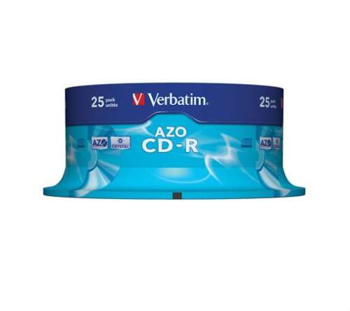 VERBATIM Disc CD-R, Crystal coating, AZO, 700MB, 52x, 25 buc, pe rolă VERBATIM DataLife Plus