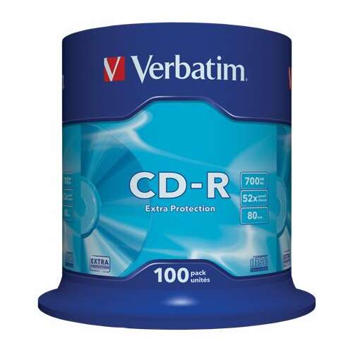 Disc CD-R VERBATIM, 700MB, 52x, 100 buc, cilindric, VERBATIM "DataLife" 37526025