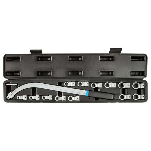 Neo feszítőgörgő kulcs cserélhető fejekkel, 15db