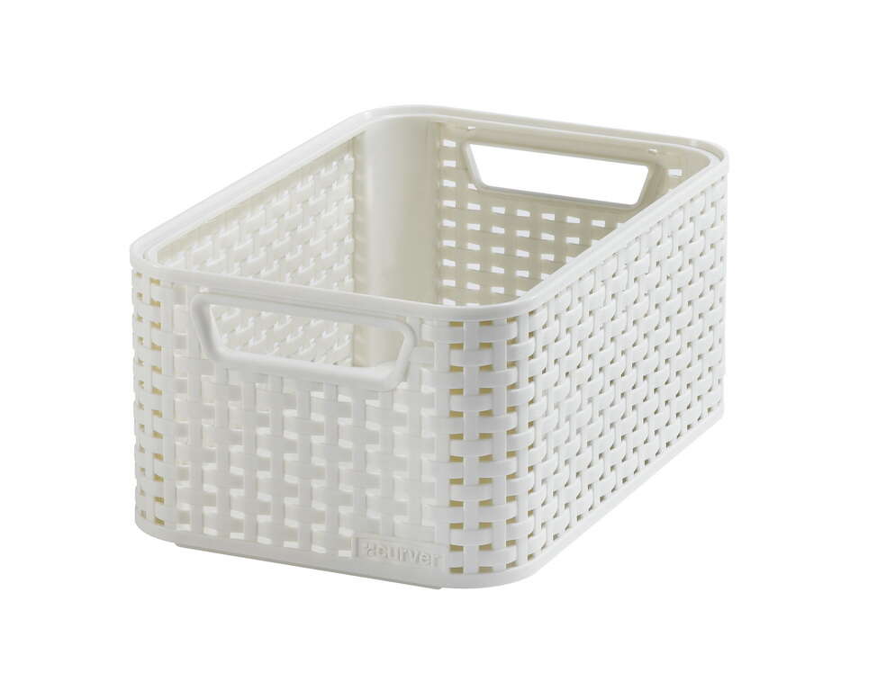 CURVER Rattan hatású kosár, 6l, törtfehér, CURVER "Style S"