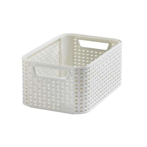 Curver Style S rattan effect storage basket, off-white, 6 liters