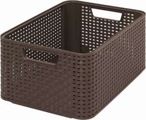 Krabica bez veka Style Rattan M tmavohnedá 39x29x17cm