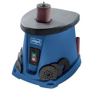 Scheppach OSM 100 Oscillating Spindle Sander, blue, with sanding drum and sanding discs - Scheppach Sander