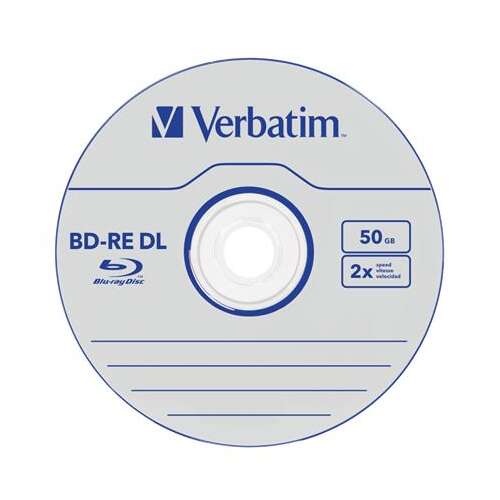 VERBATIM BD-RE BluRay Disc, Doppelschicht, wiederbeschreibbar, 50GB, 2x, 1db, Standardgehäuse, VERBATIM