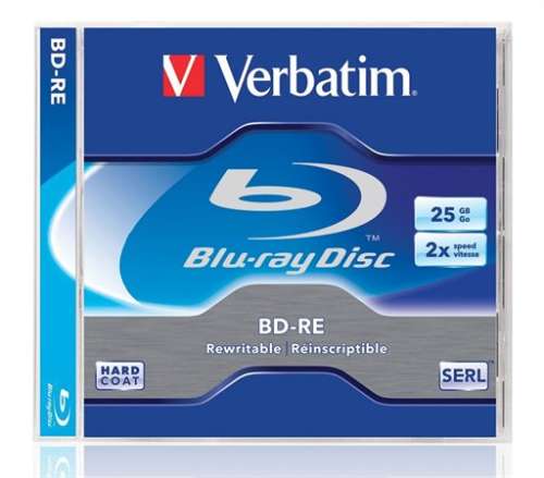 VERBATIM BD-RE BluRay disk, prepisovateľný, 25 GB, 1-2x, 1 disk, štandardné puzdro, VERBATIM