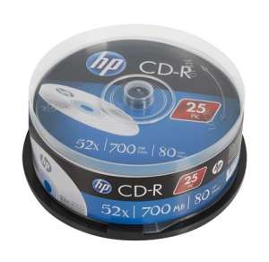 HP CD-R disc, 700MB, 52x, 25 pack - Writable CD & DVD