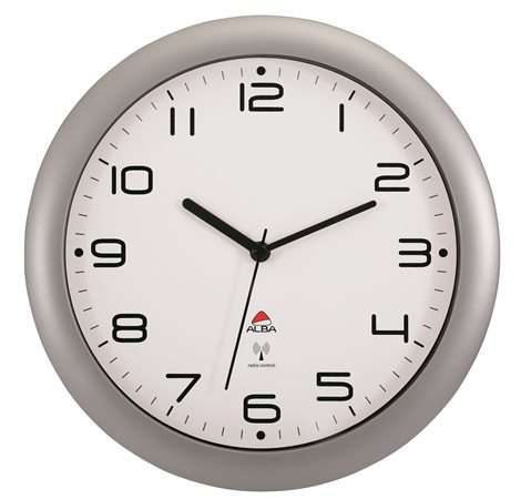 ALBA Ceas de perete, radiocomandat, 30 cm, ALBA Hornewrc, argintiu 31562231