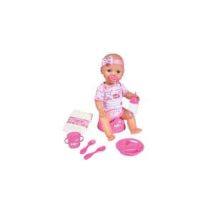 Simba New Born Baby Puppe mit Zubehör: Töpfchen, Flasche, Windel, Teller und Besteck - Simba Toys Baba