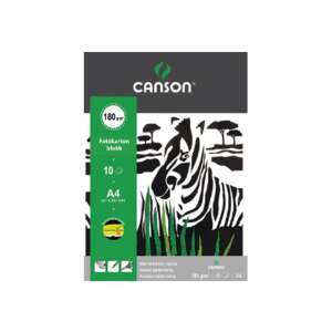Canson A4 fekete fotókarton blokk, 10 ív, 180g/m2 - Canson