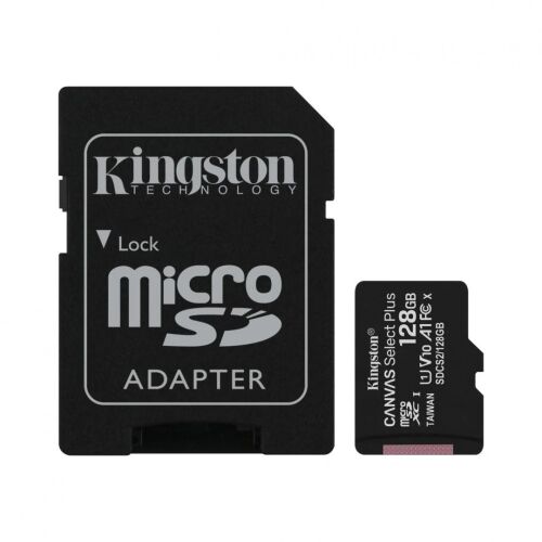 Kingston Canvas Select Plus 128GB microSD card with adapter