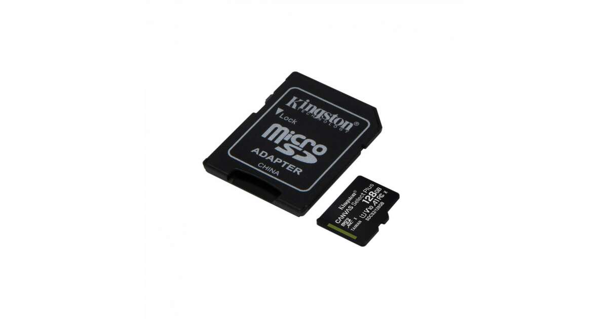 Micro SD kártya Kingston 128GB Canvas Select UHS-I Class10 MB+adapter ...
