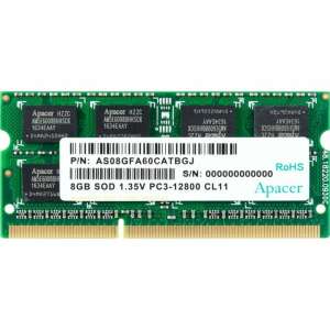 Apacer 8GB DDR3 1600MHz SODIMM RAM, CL11, PC3-12800, 1.35V - Apacer