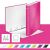 Leitz Wow Pink A4 Maxi Ring Binder with A4 Size Indicator