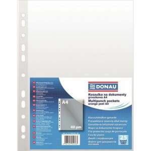 Donau A4 Multipunch Pockets, orange edge, 40 micron - Office Supply