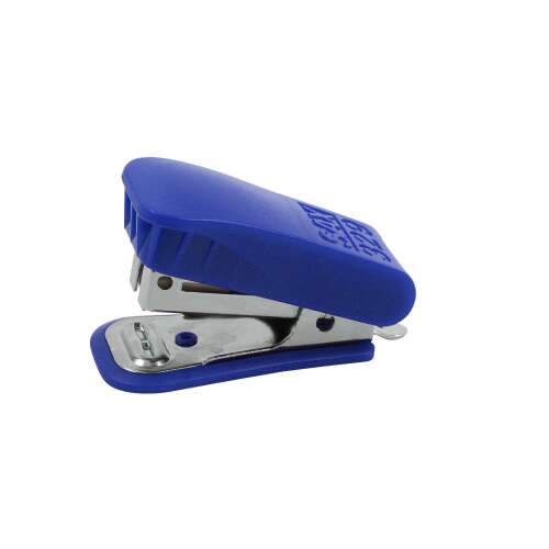 Capător Sax 329 albastru, mic, compact, capacitate 20 coli, agrafe 24/6 și 26/6