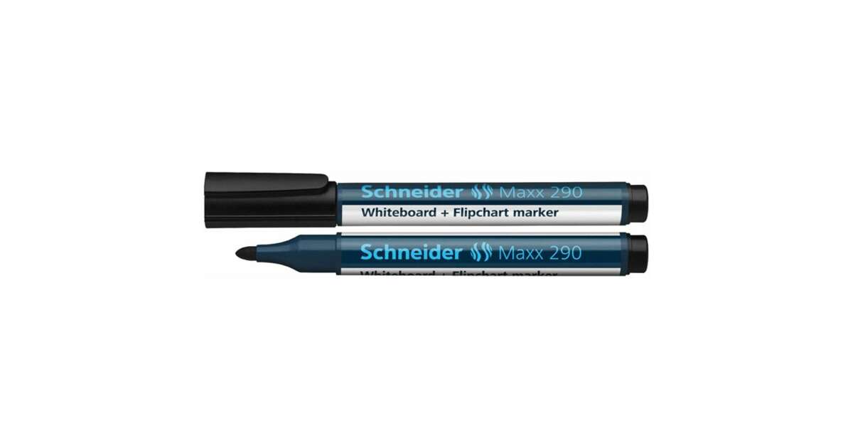 Schneider Maxx 290 - Set 5 Pennarelli Per Lavagna, Punta Tonda 2-3 Mm, Nero - 3