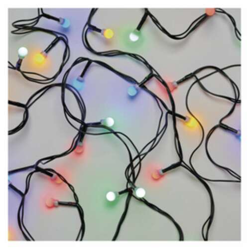 LED karácsonyi fényfüzér, cseresznye - golyók, 48 m, kültéri és beltéri, többszínű, időz. (D5AM07)