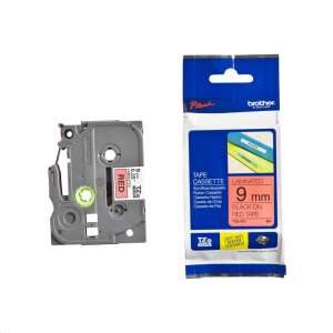 Brother TZe-421 laminated label tape cassette, 9mm wide, black on red, 8m long - Label Maker and Tape