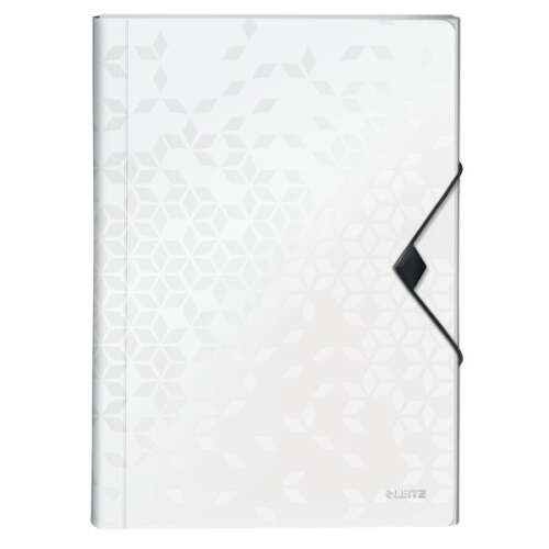 LEITZ Harmonikamappa A4 fehér bővítő irattartó 6 rekeszes, zárt nézet