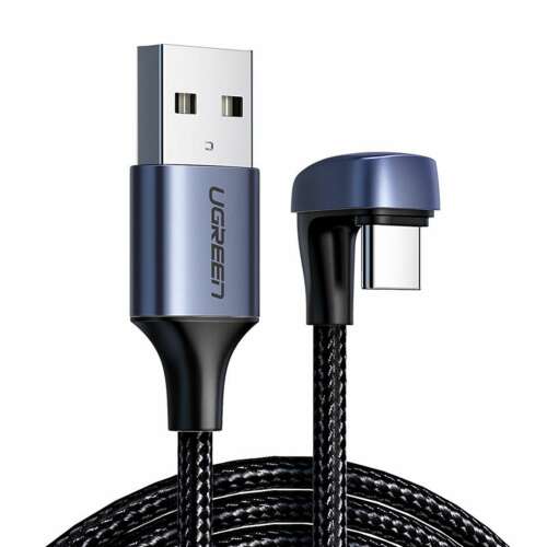 UGREEN USB-C to USB-A cable, 1 meter, black, right-angled connector