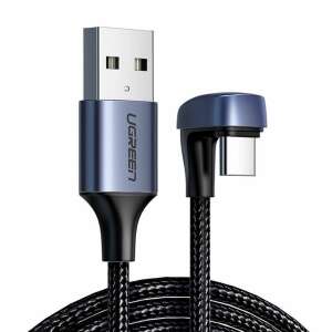 UGREEN USB-C - USB-A kábel, 1 méter, fekete, derékszögű csatlakozó - Adatkábel