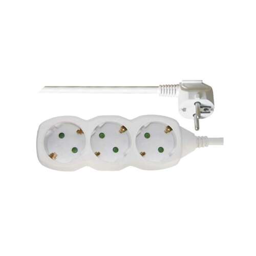 Emos 3-socket extension cord, 2 meters long, white