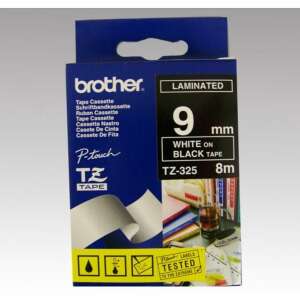 Brother TZe-325 laminiertes Beschriftungsband 9mm breit schwarz - weiß 58631225 Farbbänder für Drucker