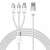 Кабел Baseus StarSpeed 3 в 1 USB с конектори USB-C, micro USB и Lightning, бял