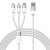 Кабел Baseus StarSpeed 3 в 1 USB с конектори USB-C, micro USB и Lightning, бял