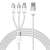 Kábel Baseus StarSpeed 3 v 1 USB s konektormi USB-C, micro USB a Lightning, biely