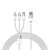 Kabel Baseus StarSpeed 3 w 1 z USB z końcówkami USB-C, micro USB i Lightning, biały