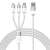 Kabel Baseus StarSpeed 3 w 1 z USB z końcówkami USB-C, micro USB i Lightning, biały