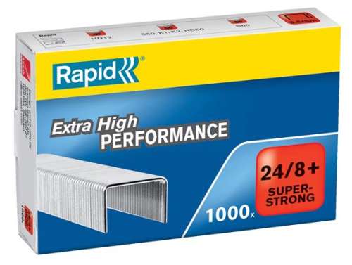 Rapid 24/8+ Super Strong Staples, 1000 count, extra high performance