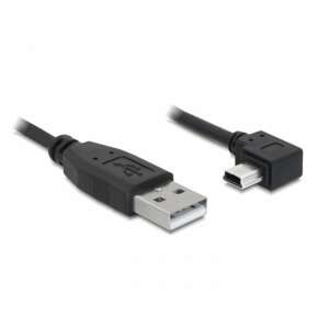 Delock Kabel adaptera USB 2.0 A do USB mini-B 5-pinowe pod kątem prostym, 1m - Konwerter USB