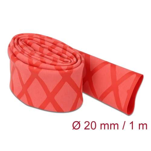 Delock X-pattern Non-slip Heat Shrink Tubing, 20mm, Red
