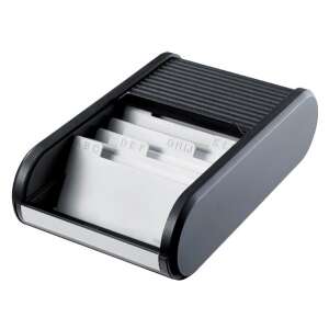 Helit fekete görgős névjegykártya tartó, 300 db névjegyhez, abc betűs osztókkal - Helit