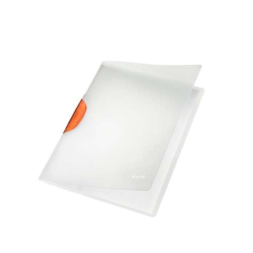 LEITZ ColorClip Magic A4 Ordner, orange, transparent, Kunststoff, fasst bis zu 30 Blätter