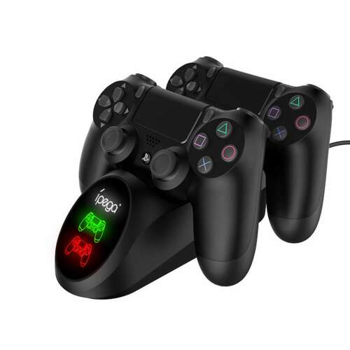 iPega PG-9180 Kettős dokkolóállomás a játékvezérlő a PS4, fekete (PG-9180)
