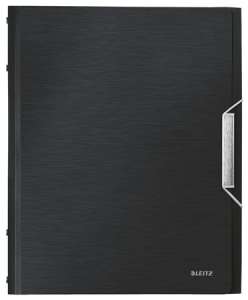 LEITZ Előrendező, A4, 12 részes, PP, LEITZ "Style", szaténfekete