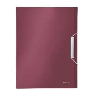 LEITZ Style Jumbo A4 folder, 30mm spine, red, front view - Elastic folder