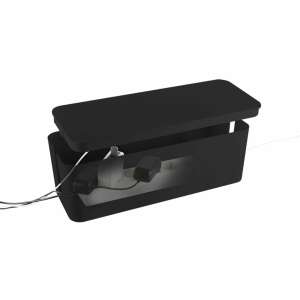 Logilink Kabelbox, schwarz, große Größe, Kabelmanagement, Kabel verstecken, Kabel organisieren, Netzkabel Organizer, Schreibtisch Organizer - Kabelführung