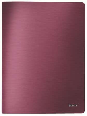 LEITZ Bemutatómappa, 20 zsebes, A4, LEITZ "Style", gránátvörös