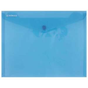 Donau A5 прозрачна синя PP папка за документи с копче - Опаковъчен материал