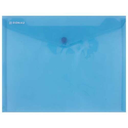 Plic transparent din PP albastru A5 Donau cu închidere cu clapetă
