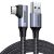 UGREEN US385 USB-A to USB-C Right Angle Cable, Black Braided