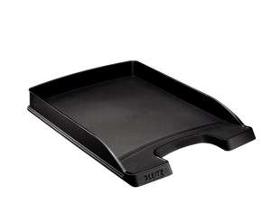 Leitz Plus black plastic letter tray - Desktop Organizer