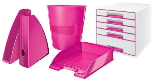 LEITZ Zásobník na odpadový papier, plastový, LEITZ &rdquo;Wow&rdquo;, ružový