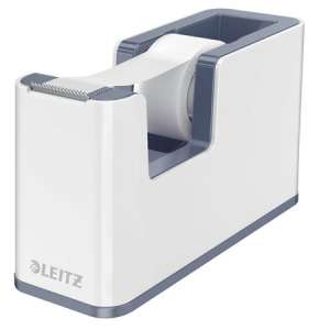 LEITZ Wow Tape Dispenser, white and grey, desktop, pre-filled with tape - Adhesive