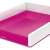LEITZ Wow pink and white plastic letter tray